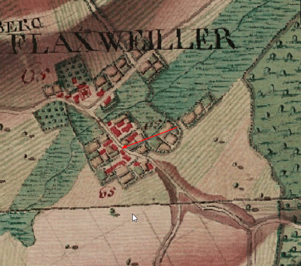 the spot of the House "An &Eacute;imjes" and also the location of the "An der Hiel" quarter of the village.